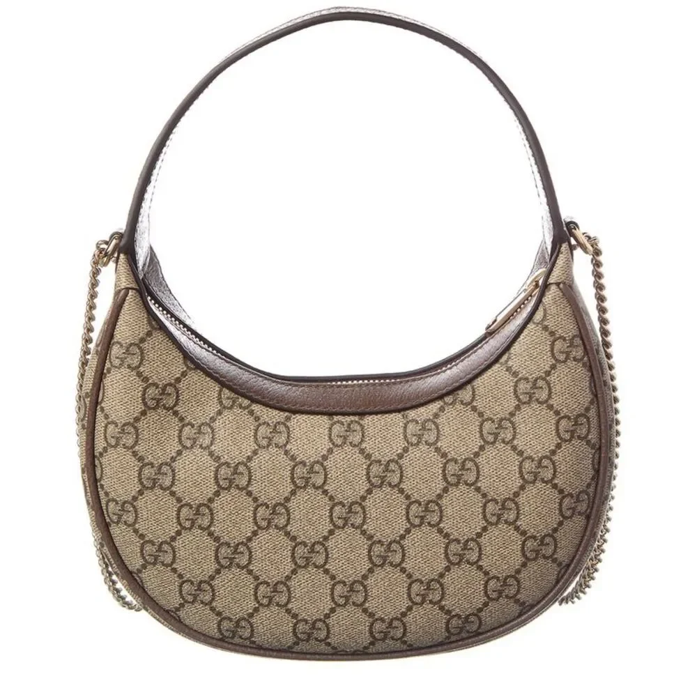 Gucci Beige/Brown GG Canvas Hobo with Green and Red Web Stripe